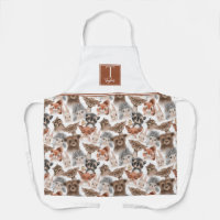 Custom Monogram, Forest Animals Woodland Pattern
