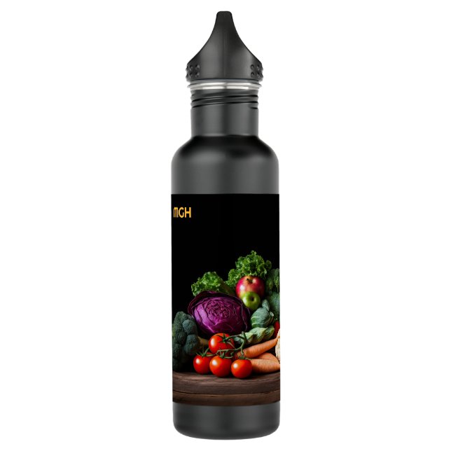 Custom Monogram Fresh Vegetables 710 Ml Water Bottle (Left)