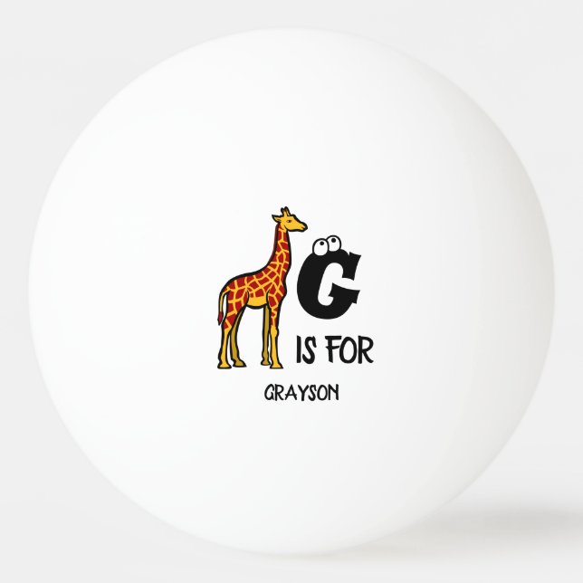 Custom monogram G is for Giraffe cute giraffes Ping Pong Ball (Front)