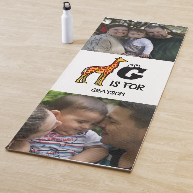 Custom monogram G is for Giraffe cute giraffes Yoga Mat (In Situ)