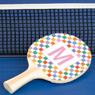 Custom monogram  geometric square Ping Pong Paddle