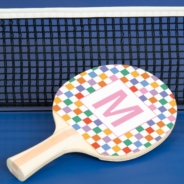 Custom monogram  geometric square Ping Pong Paddle (Insitu)