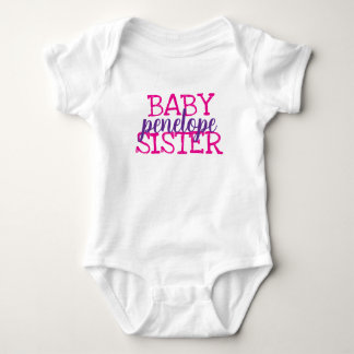 Custom Monogram Girls Matching Sisters Baby Bodysuit