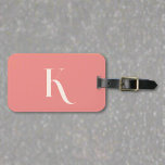 Custom Monogram Girly Blush Pink Initial Name  Luggage Tag<br><div class="desc">This luggage tag in a soft pink hue boasts an elegant, clean, and simple design featuring a monogrammed initial, adding a touch of sophistication to your travel accessories. Its refined style offers both elegance and functionality, making it a chic addition to your luggage. Embrace an elegant and clean luggage tag,...</div>