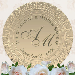 Custom Monogram Gold Wedding Seal