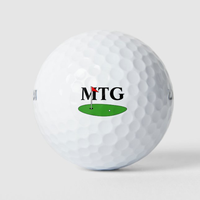 Custom monogram golf ball gift for golfers (Front)