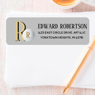 Custom Monogram Golf Ball Return Address Label