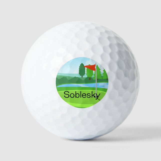 Custom Monogram Golf Course Golf Balls (Front)
