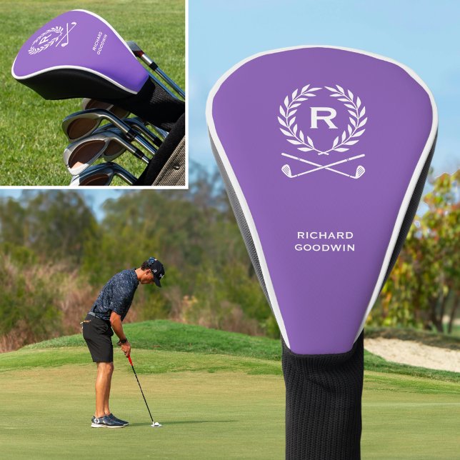 Custom Monogram Golf Head Cover Purple (Creator Uploaded)