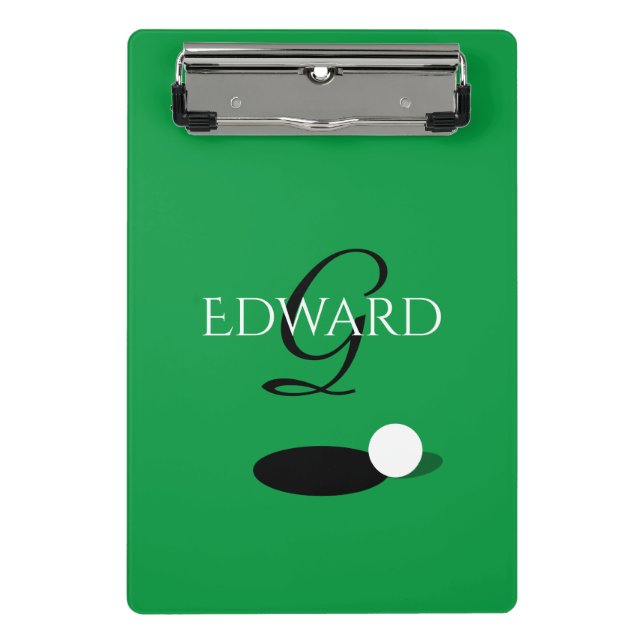 Custom monogram golf score card holder mini clipboard (Front)