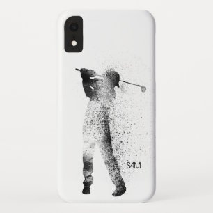 Custom Monogram Golfer Silhouette Swing Case-Mate iPhone Case