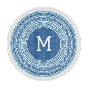 Custom Monogram Greek Pattern Cutting Board
