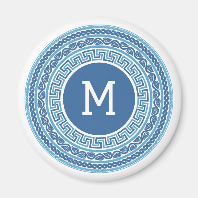 Custom Monogram Greek Pattern Magnet (Front)