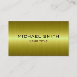 Custom Monogram Green Yellow Stainless Steel Metal Business Card