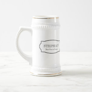 Custom monogram groomsmen elegant beer stein
