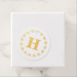 Custom monogram heart wreath gold Foil Favour Tags<br><div class="desc">Custom monogram heart wreath gold Foil Favour Tags. Personalise with your own text. Great for romantic Christmas Holidays and more. Classy golden design template.</div>