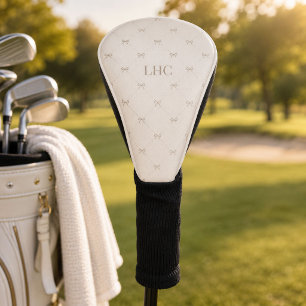 Custom Monogram Heirloom Bow Elegant Coquette Golf Head Cover