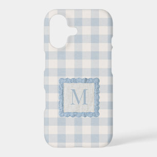 Custom Monogram Heirloom Coquette Blue Gingham