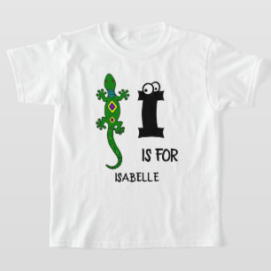 Custom monogram I is for Iguana cute reptile T-Shirt