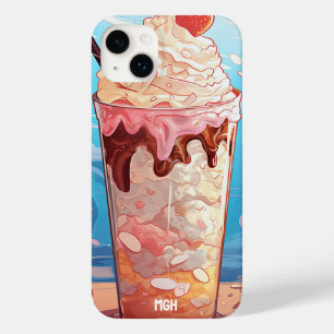Custom Monogram Ice Cream Milkshake Case-Mate iPhone 14 Plus Case