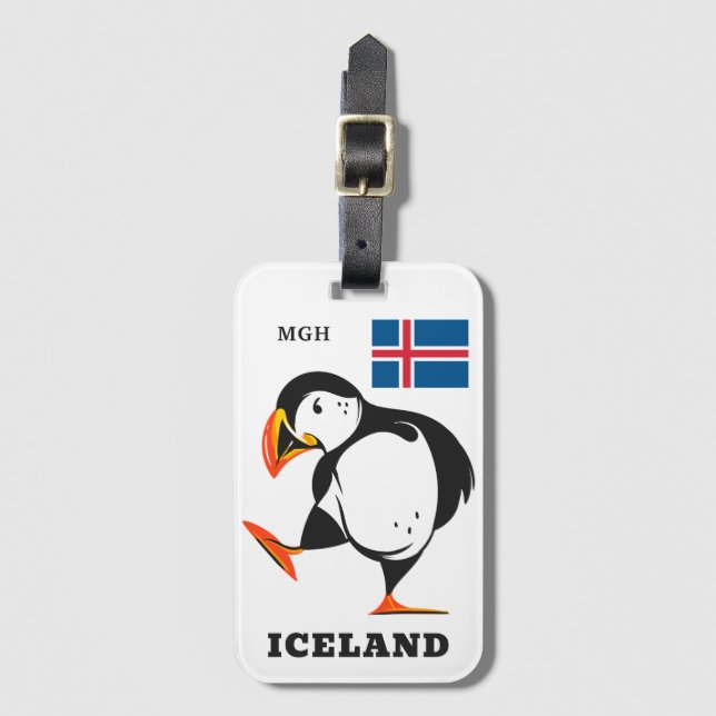 Custom Monogram Iceland Luggage Tag (Front Vertical)