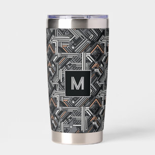 Custom Monogram Industrial Pattern Insulated Tumbler
