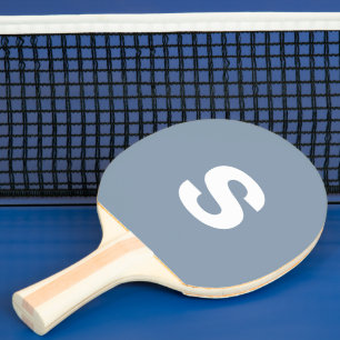 Custom Monogram Initial Dusty Blue Ping Pong Paddle