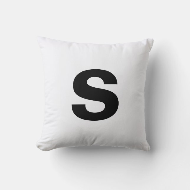 Custom Monogram Initial Ghost White Cushion (Front)