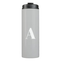 Custom monogram initial letter light grey white
