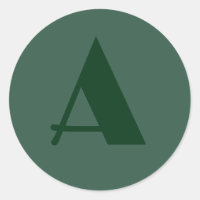 Custom Monogram Initial Letter Plain Green Retro