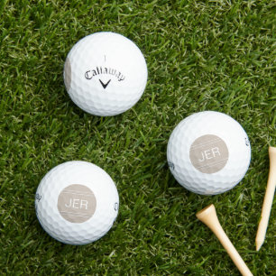 Custom Monogram Initial Modern Golfer Classic Tan Golf Balls