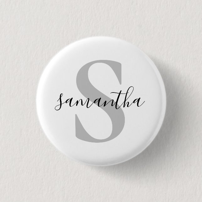 Custom Monogram Initial Name  3 Cm Round Badge (Front)