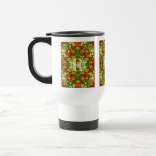 Custom Monogram Initial Name Garden Tomatoes Travel Mug
