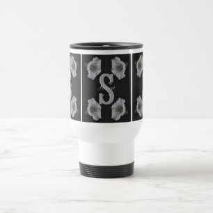Custom Monogram Initial Name Morning Glory Travel Mug
