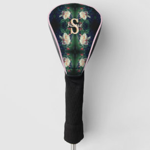 Custom Monogram Initial Name Peach Rose Golf Head Cover