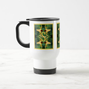 Custom Monogram Initial Name Wild Lily Art Travel Mug
