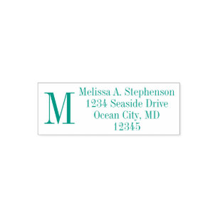 Custom Monogram Initial Return Address Stamp