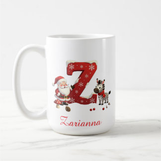 Custom Monogram initial Z merry Christmas  Coffee Mug