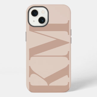 Custom monogram initials boho blush minimalist iPhone 13 case