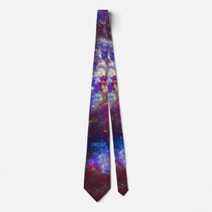 Custom monogram initials Tarantula Nebula star Tie