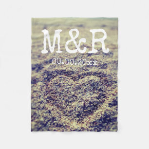 Custom monogram instagram photo fleece blanket