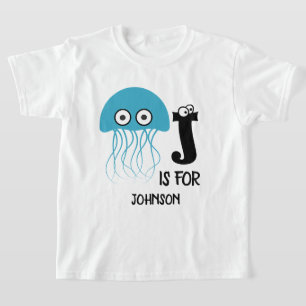 Custom monogram J is for jellyfish funny T-Shirt