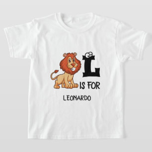 Custom monogram L is for lion cute big cats T-Shirt