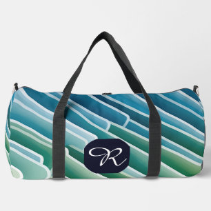 Custom Monogram Large Duffle Bag – Blue Green