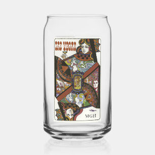Custom Monogram Las Vegas USA Vintage Travel Can Glass