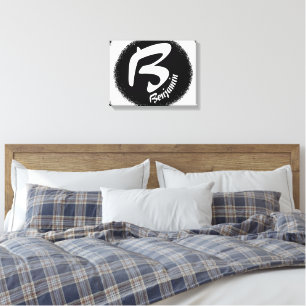 Custom Monogram Letter B Personalised Name Canvas Print