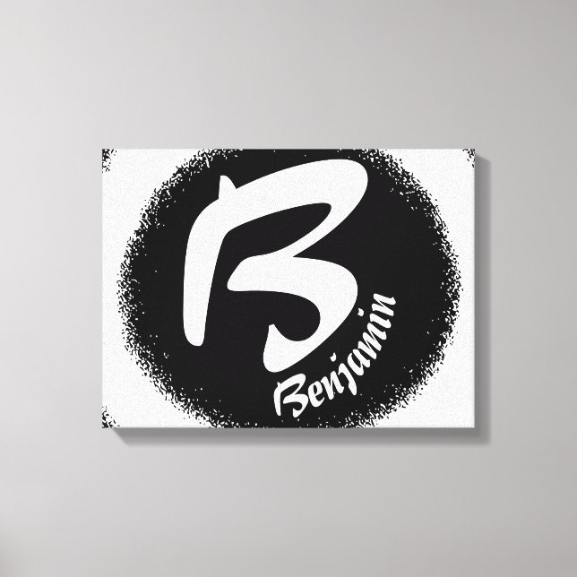 Custom Monogram Letter B Personalised Name Canvas  Print (Front)