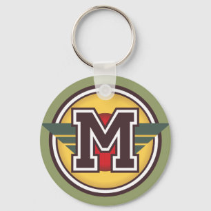 Custom Monogram Letter M Initial Key Ring