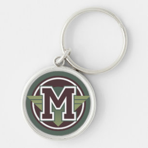 Custom Monogram Letter M Initial Key Ring