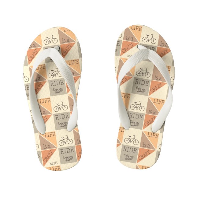 Custom Monogram Life is a Crazy Ride Kid's Jandals (Footbed)